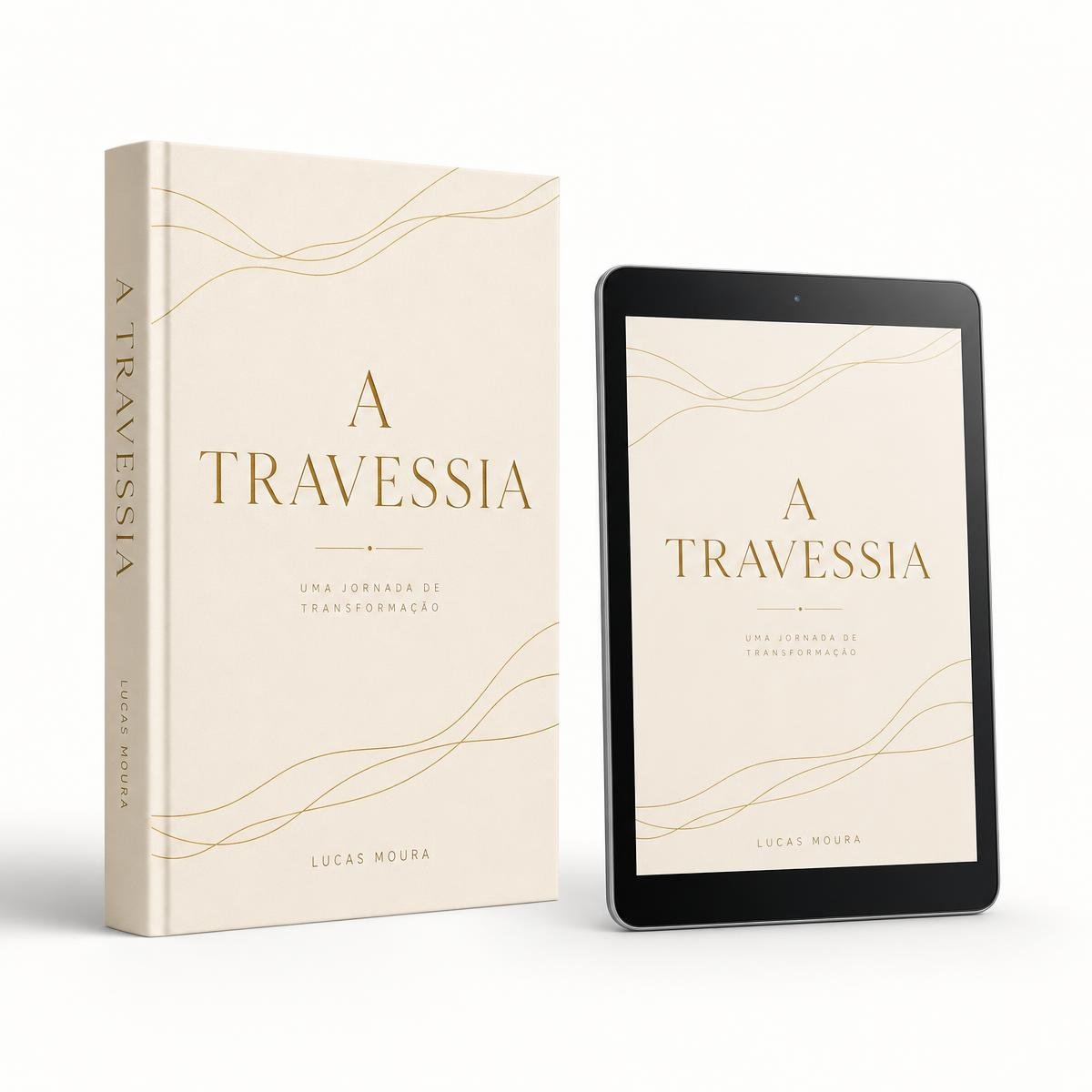 Guia A Travessia em capa impressa e versão digital em tablet
